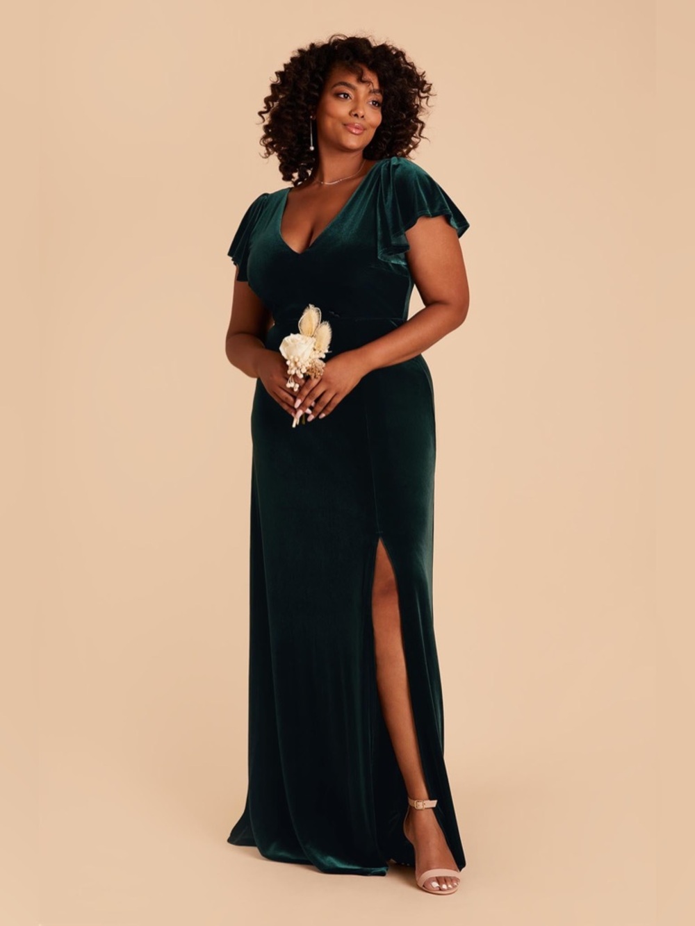 NWT Birdy Grey Hannah Velvet Maxi Dress Emerald Green - Picture 4 of 15